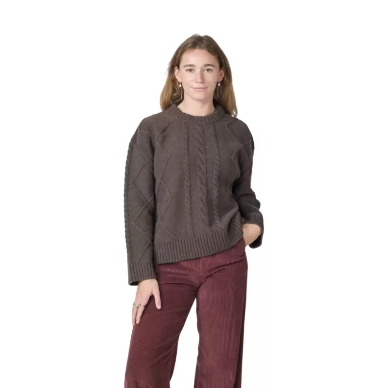 Klitmøller Collective Eden Knit striktrøje, dame (Taupe)