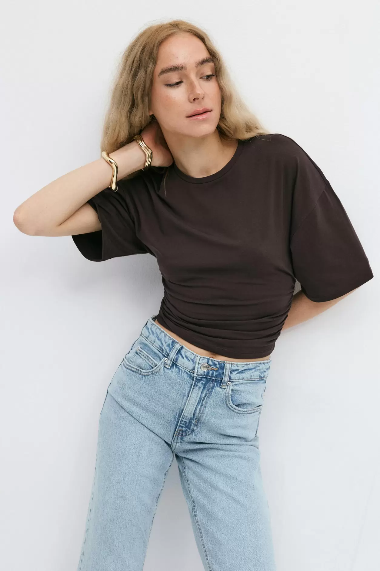 Soft touch ruched tee