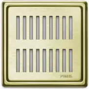 Square Rib afløbsrist, rist og ramme, 161x161 mm, messing