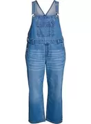 Denim-overalls med brede ben