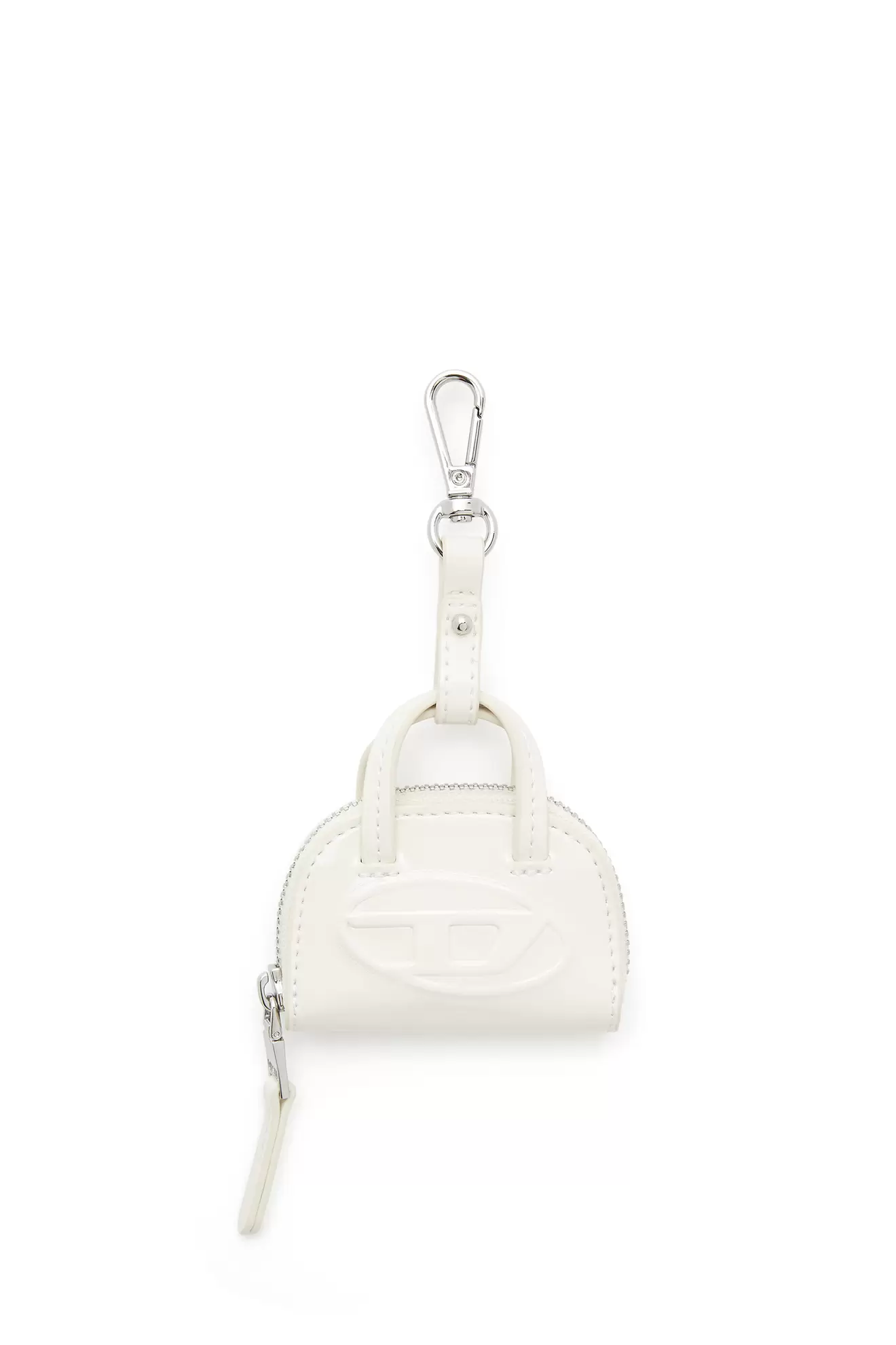Bag charm in glossy, crinkled naplak