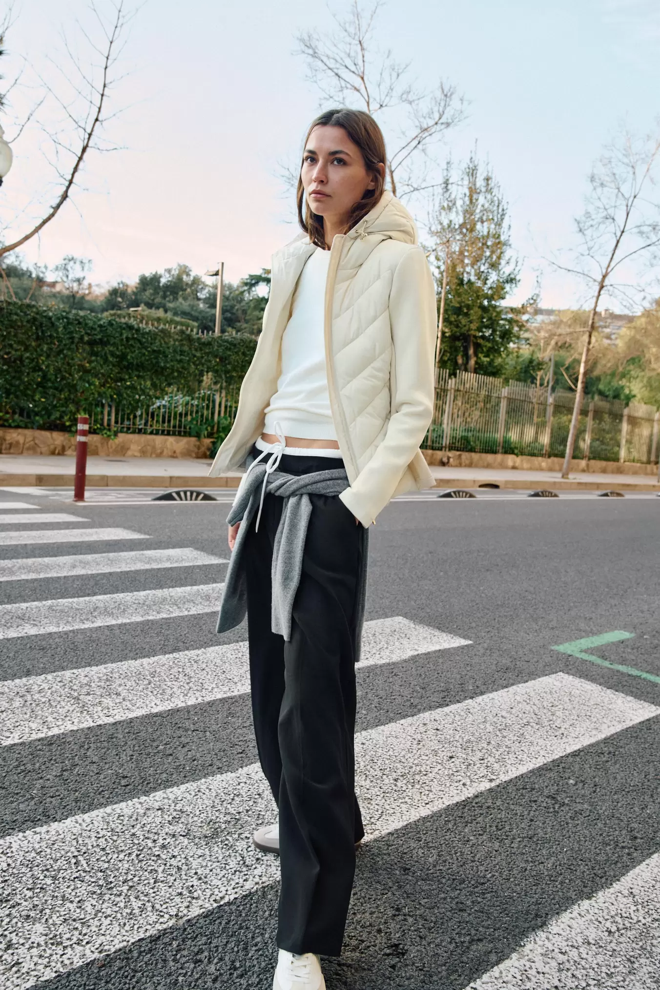 WIDE-LEG BUKSER MED DOBBELT LINNING