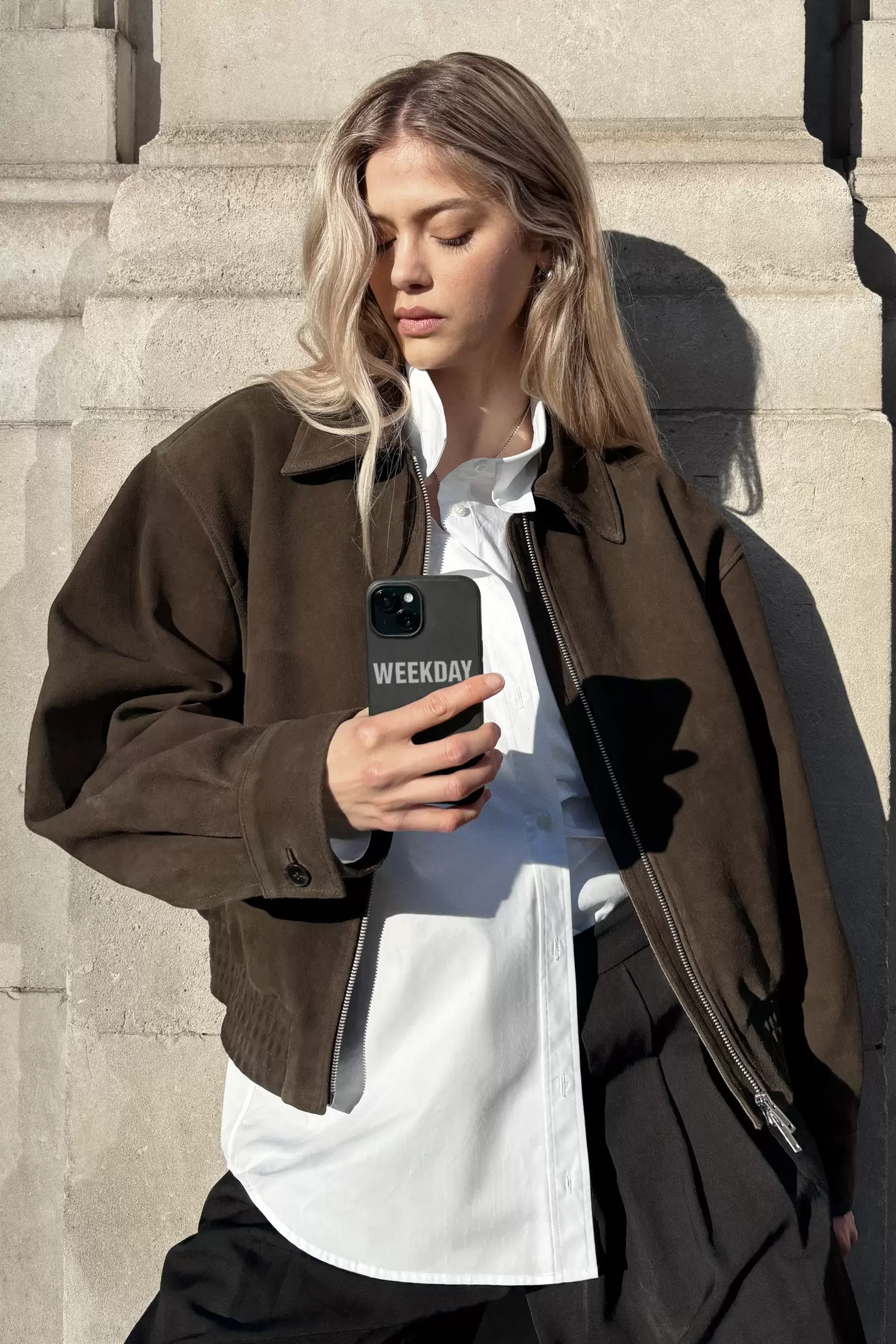 BOXY SUEDE ZIP JACKET