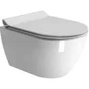 Pura væghængt toilet, uden skyllekant, antibakteriel, hvid