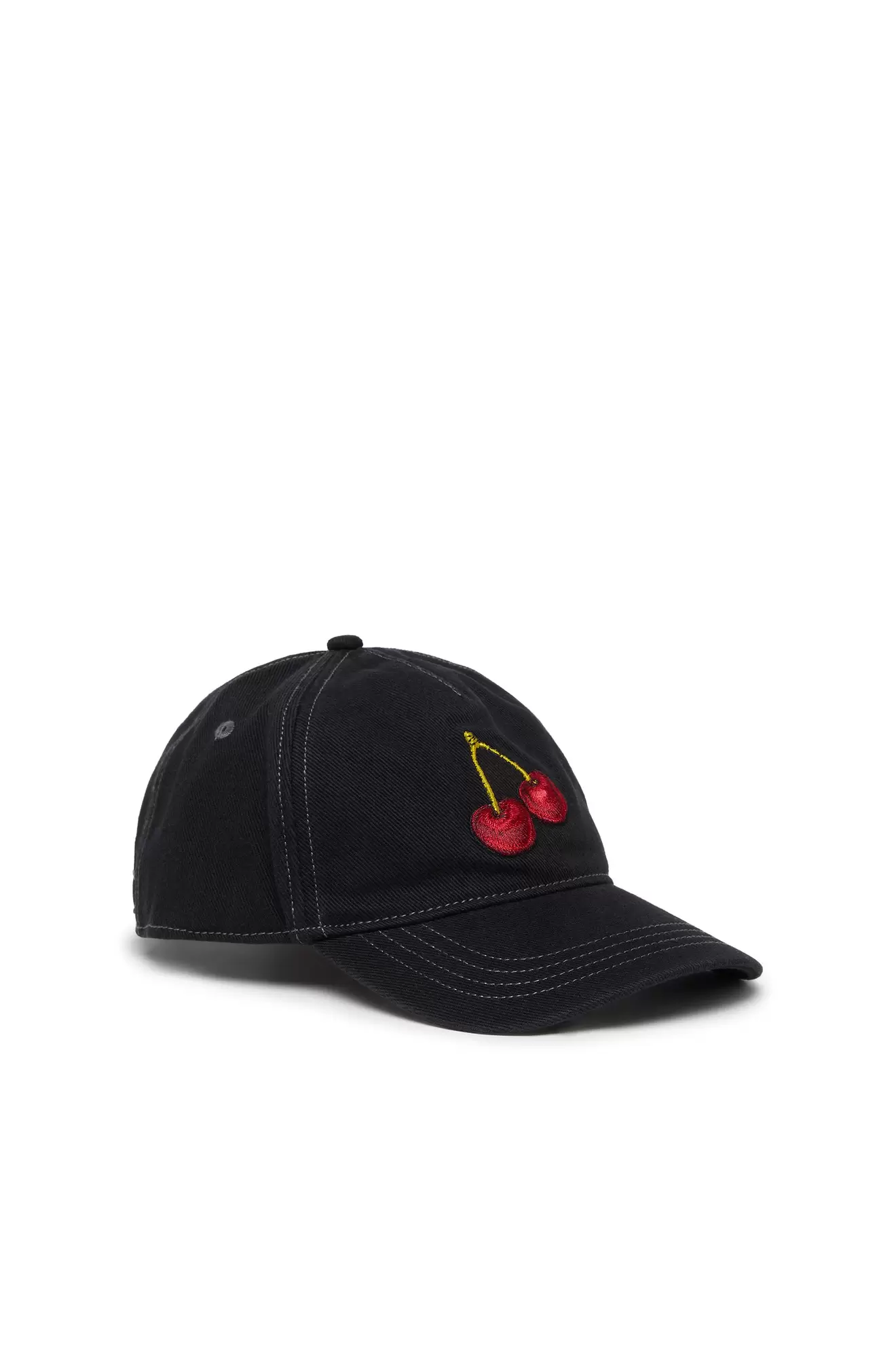 Baseball cap in cotton twill with cherry embroidery