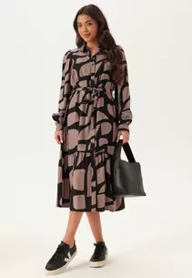 Viscose Flounce Shirt Dress