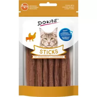 Dokas Sticks Kylling&Okselever 30 g (kat)