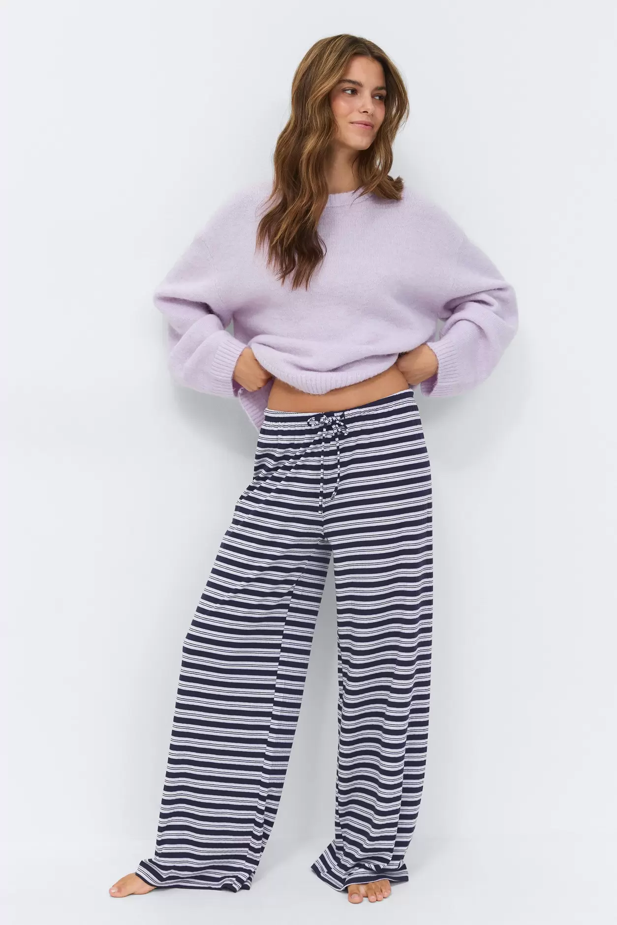 Striped soft trousers