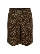 Leopardmønstrede bermudashorts i denim