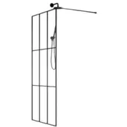 Dija Cube brusevæg, 90 cm, klart glas, sort profil