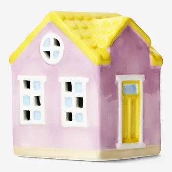 Decorative pink house - 13 cm