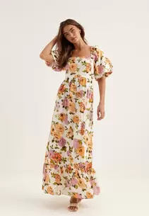 Viflola Square Neck 2/4 ANKLE DRESS