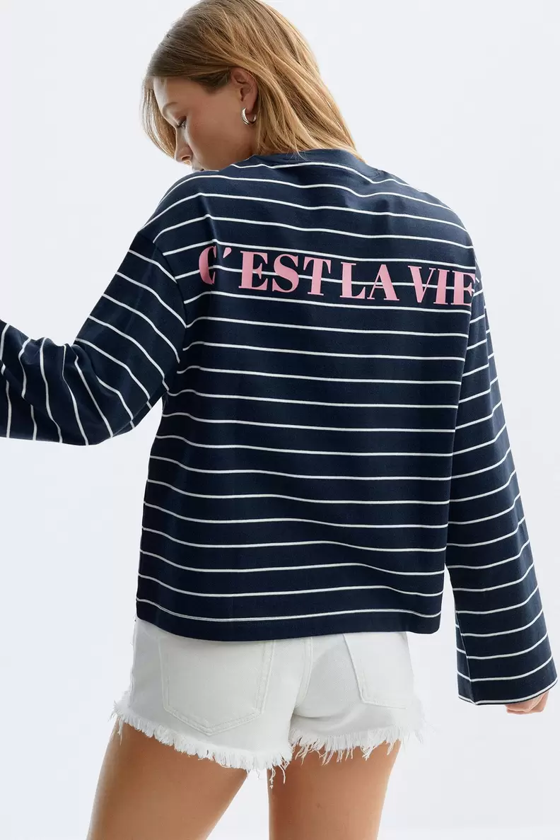 Stripe long sleeve tee