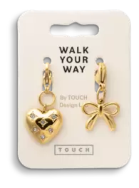 Walk Your Way Hjerte Sløjfe Charms Guld