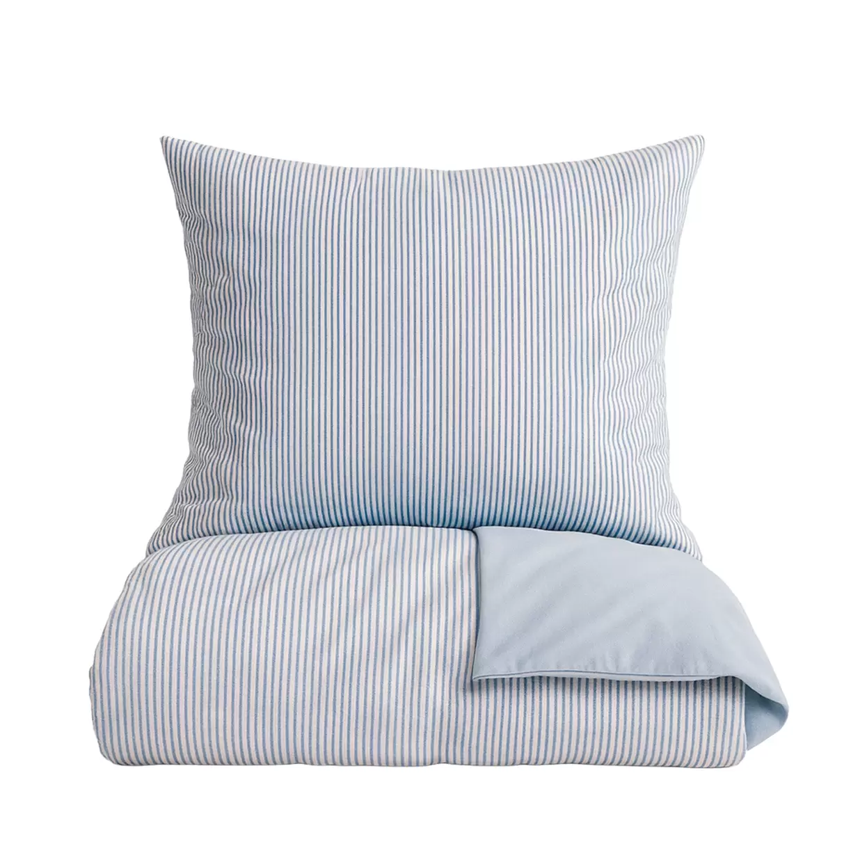 Mini strib sengetøj 140x200 cm blå