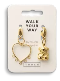 Walk Your Way Hjerte Bamse Charms Guld