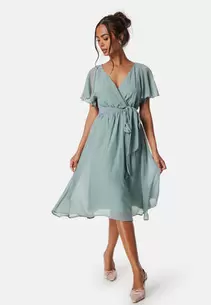 Flutter Chiffon Midi Dress