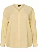 Bluse i hør og viskose med V-udskæring