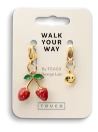 Walk Your Way Jordbær Smiley Charms Guld