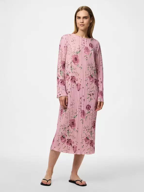 PCAMBER PLISSE MIDIKJOLE