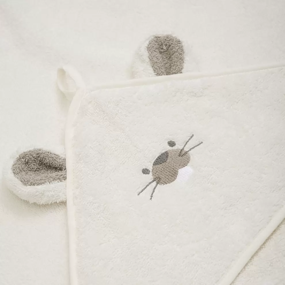 Baby Håndklæde m. Hætte - Egret
