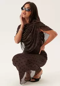 Cape Mesh Ankle Dress