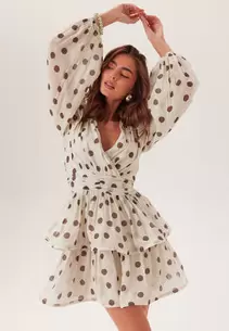 Balloon Sleeve Short Flounce Dress