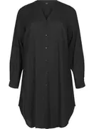 Lang skjorte i hør og viskose