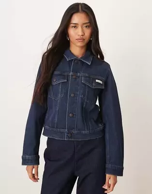 Calvin Klein Jeans - Classic - Mørkeblå trucker-jakke i denim