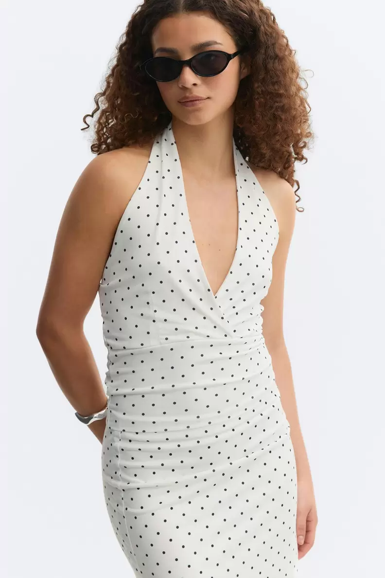 Tie detail halterneck top