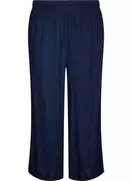 Bukser i hør og viskose med vide ben