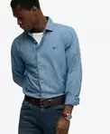 Essentials Chambray Skjorte Med Lange Ærmer