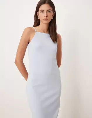 Calvin Klein Jeans - Blå cami-kjole med monogram i pointelle