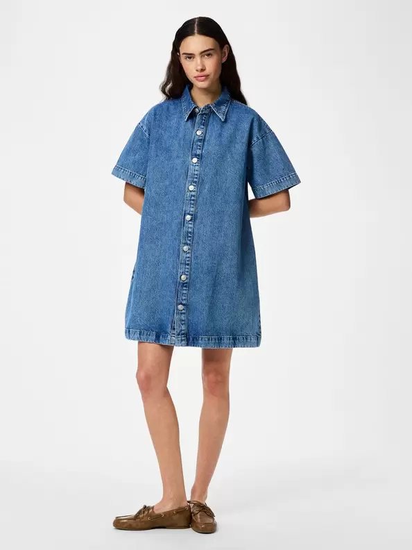 PCSKY A-FORM DENIM KORT KJOLE
