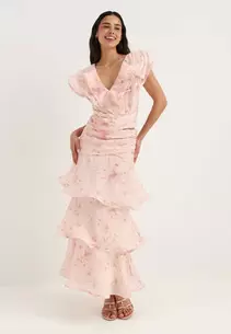 Flounce Sheer Ankle Skirt