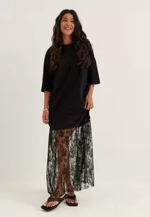Vikata S/S OVERSIZE LACE DRESS