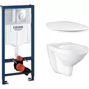 Bau væghængt toiletpakke, hvid/krom