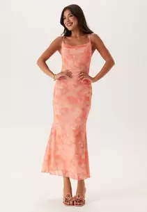 Cowl Neck Mesh Dress