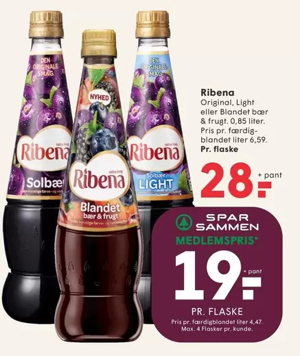 Den - Ribena Original, Light & Blendet baer & frugt