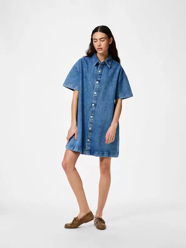 PCSKY A-FORM DENIM KORT KJOLE