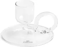 Tiny Candleholder-Curved-Clear
