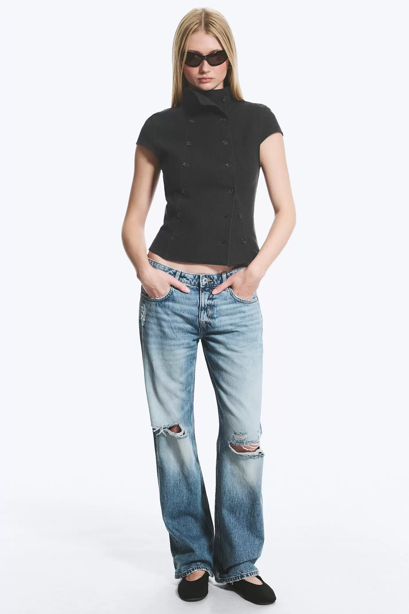 DOUBLE BREASTED COTTON TOP