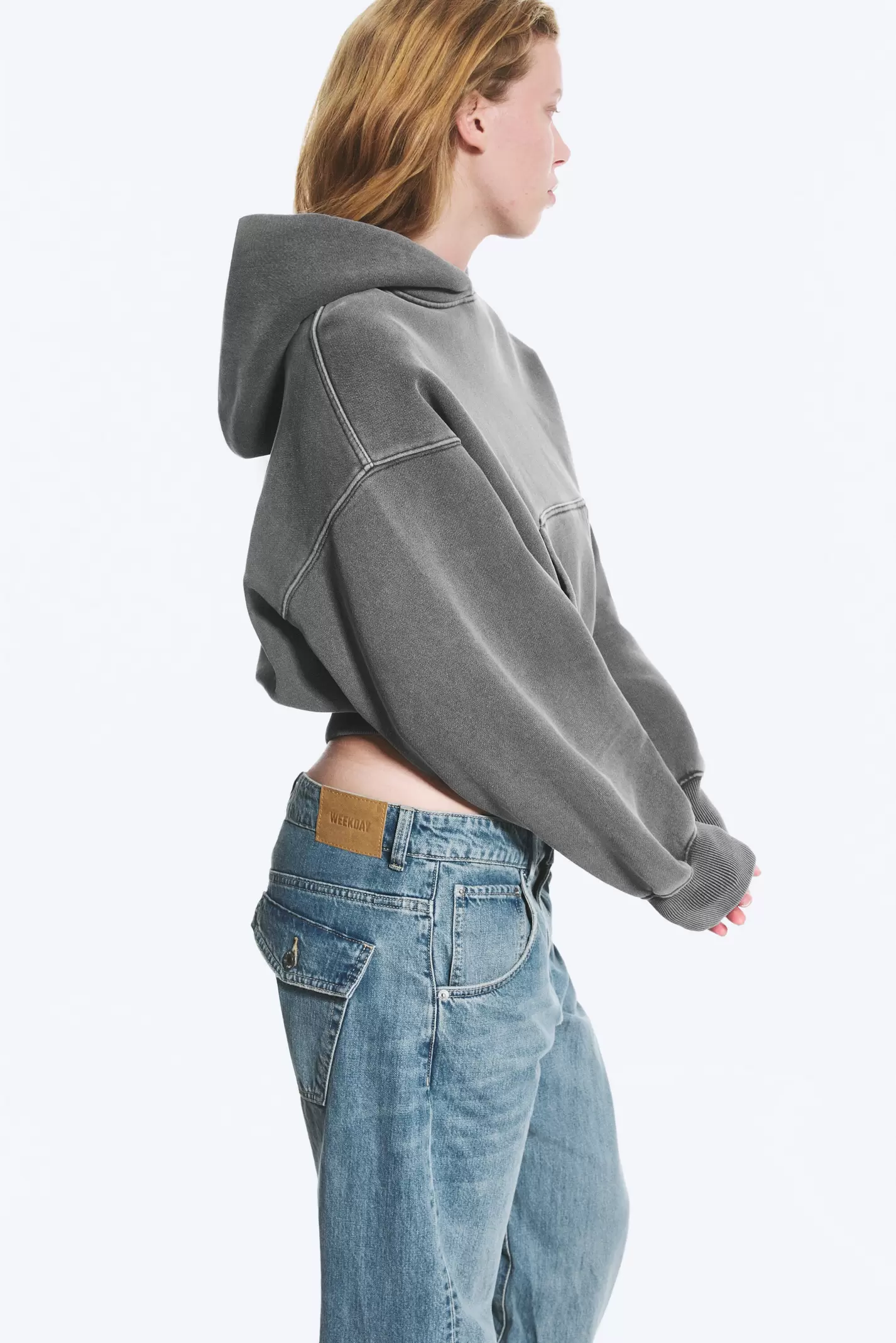 BOXY COTTON FLEECE HOODIE