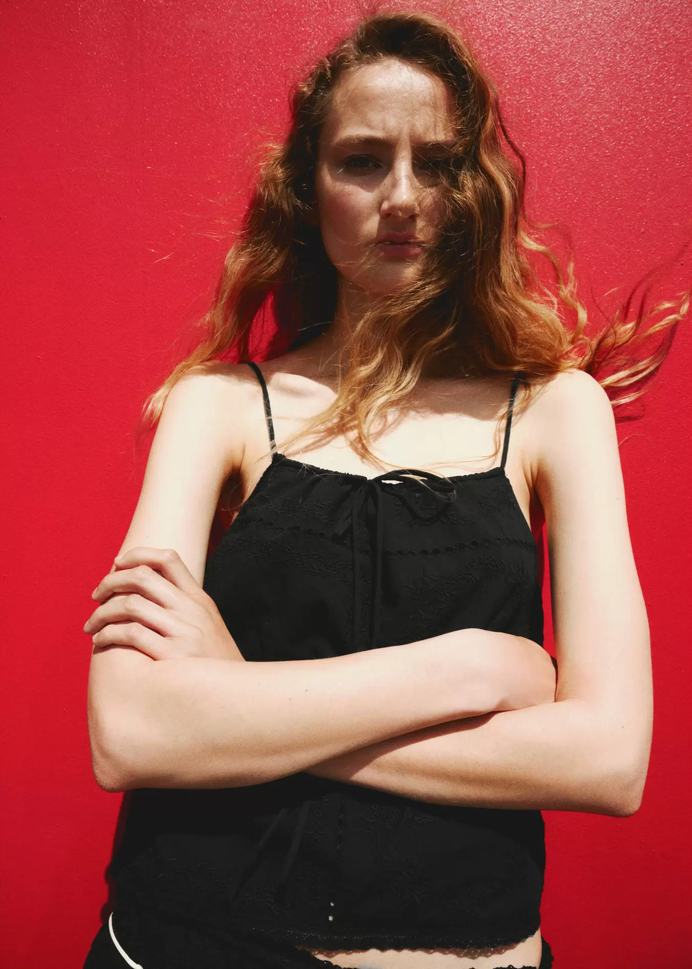 Embroidered cotton top
