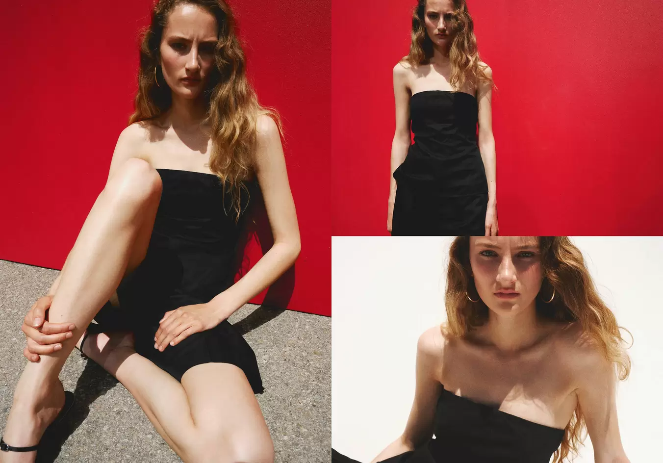 Linen strapless top