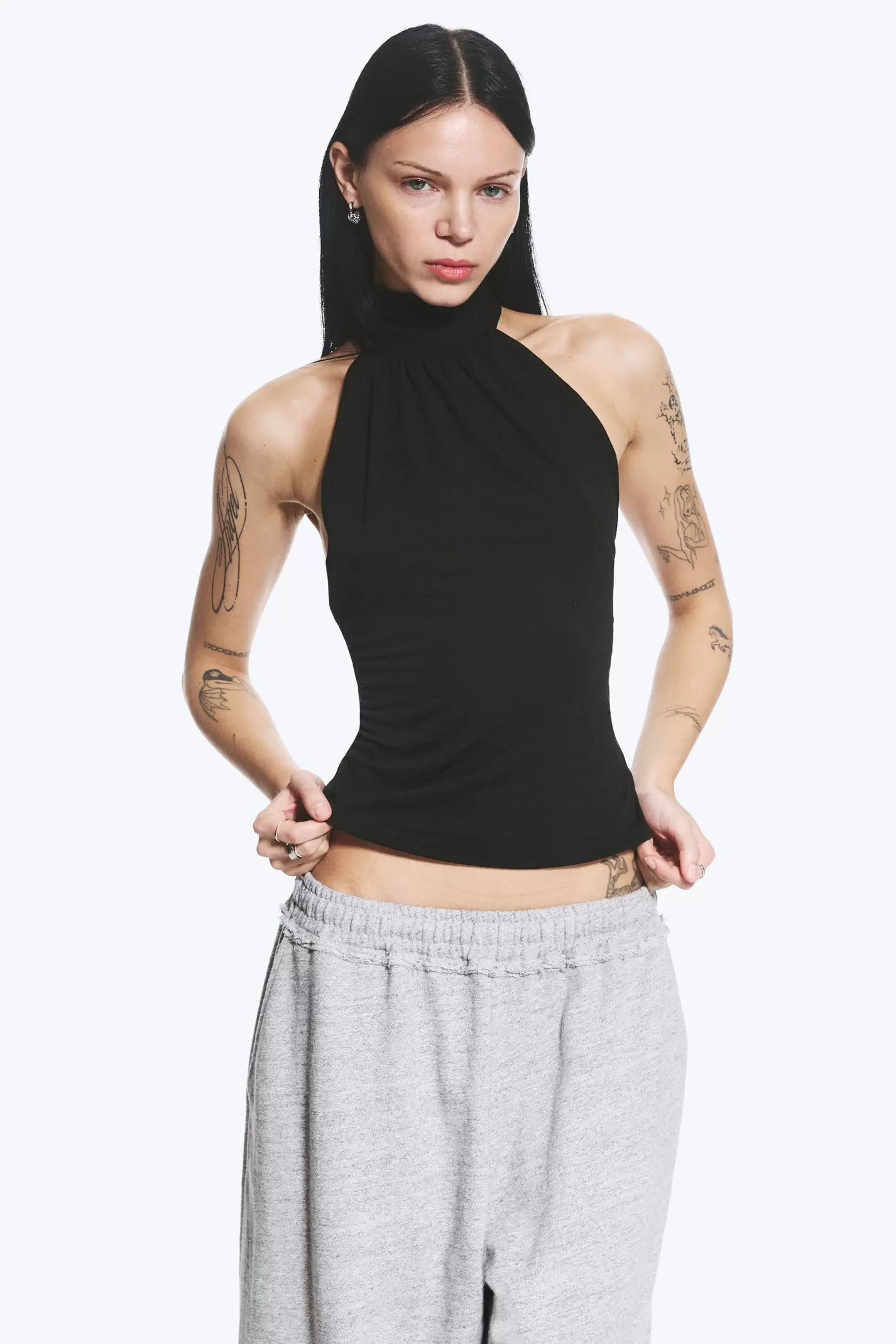 DRAPED HALTERNECK TOP