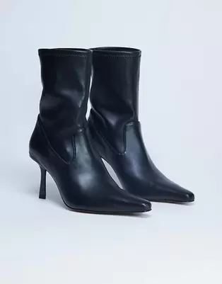 Topshop - Noah - Sorte støvler med spids tå