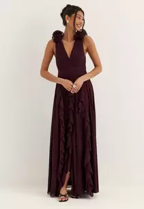 Frill Ruffle Chiffon Gown