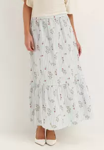Flounce Detail Cotton Skirt