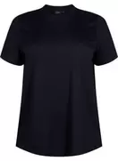 Basis t-shirt i bomuld med rund hals